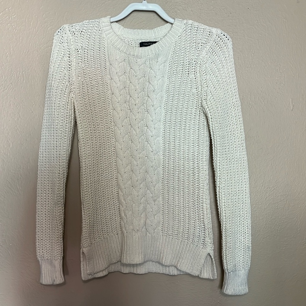 Nautica Womens Sweater Size Small Mixed Cable Knit Long Sleeve - Picture 1 of 9